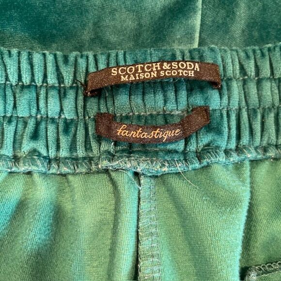 Scotch & Soda Velour Sweatpants Lounge Pants Velvet Emerald Green Size Small - Picture 9 of 13